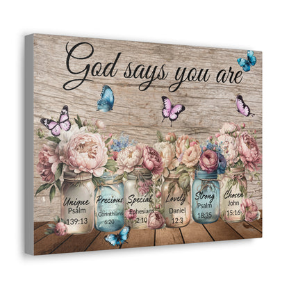 God Says You Are... Peonies Canvas