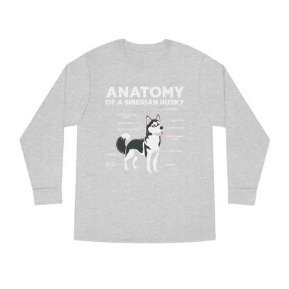 Anatomy of a Siberian Husky Dog Long Sleeve T-shirt