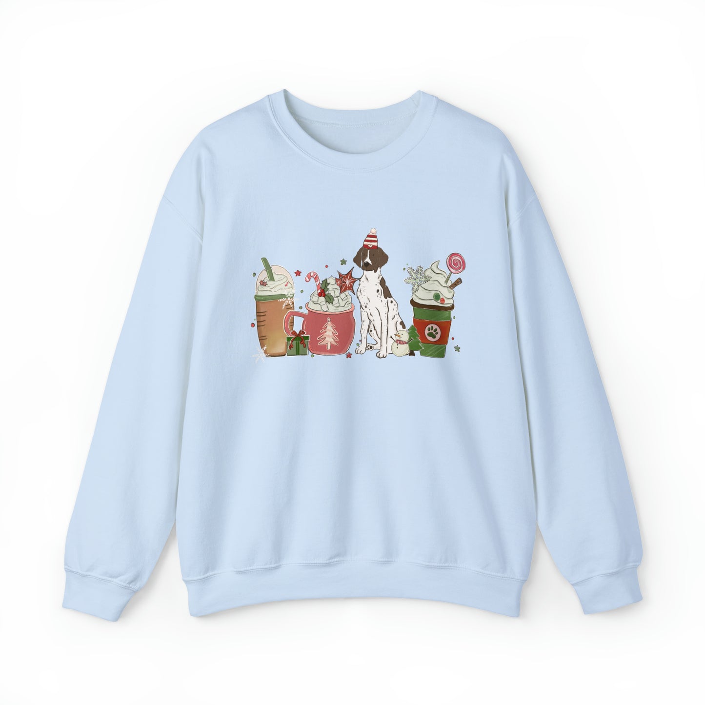 Pointer Dog Latte Christmas Sweatshirt