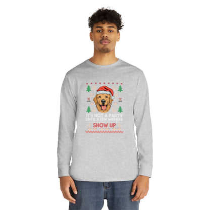 It's Not a Party Until a Few Wieners Show Up Ugly Christmas Sweater Long Sleeve T-shirt