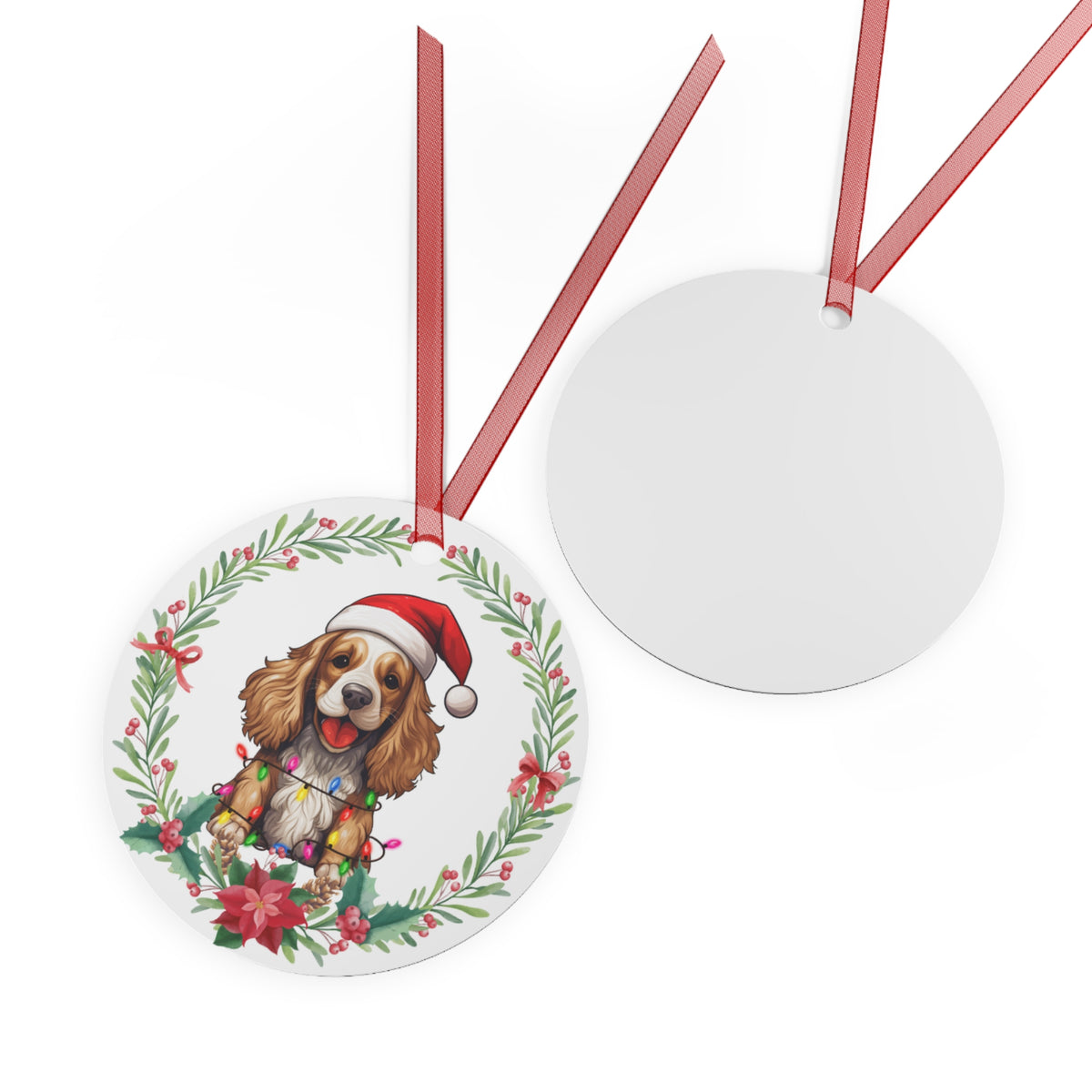 English Cocker Spaniel Dog in Lights Ornament