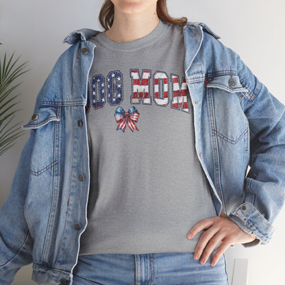 Dog Mom Flag Bow Short Sleeve Tshirt