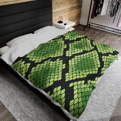 Green Snake Skin Pattern Blanket