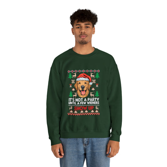 It's Not a Party Until a Few Wieners Show Up Ugly Christmas Sweater Sweatshirt