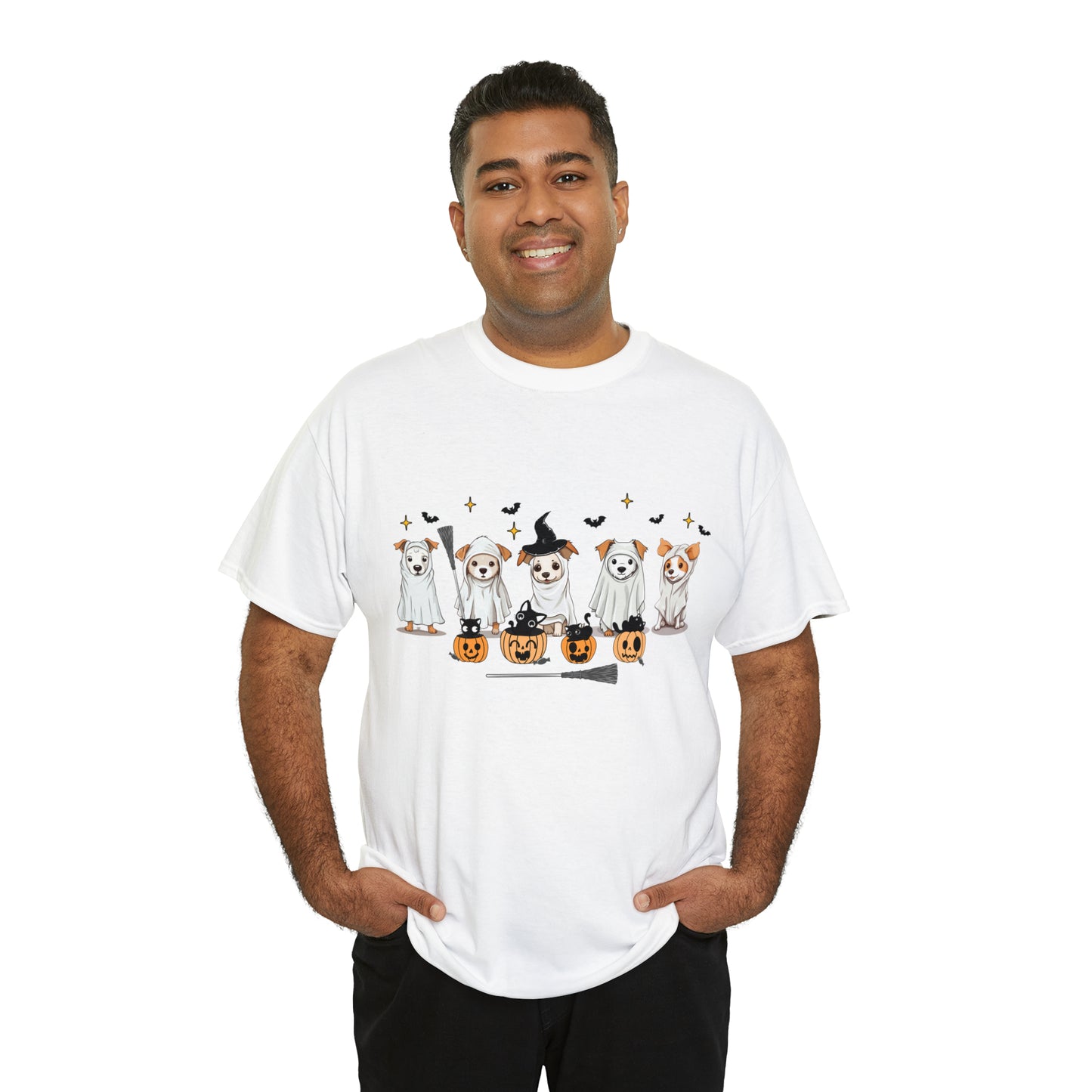 Puppy Ghosts Halloween Short Sleeve Tee