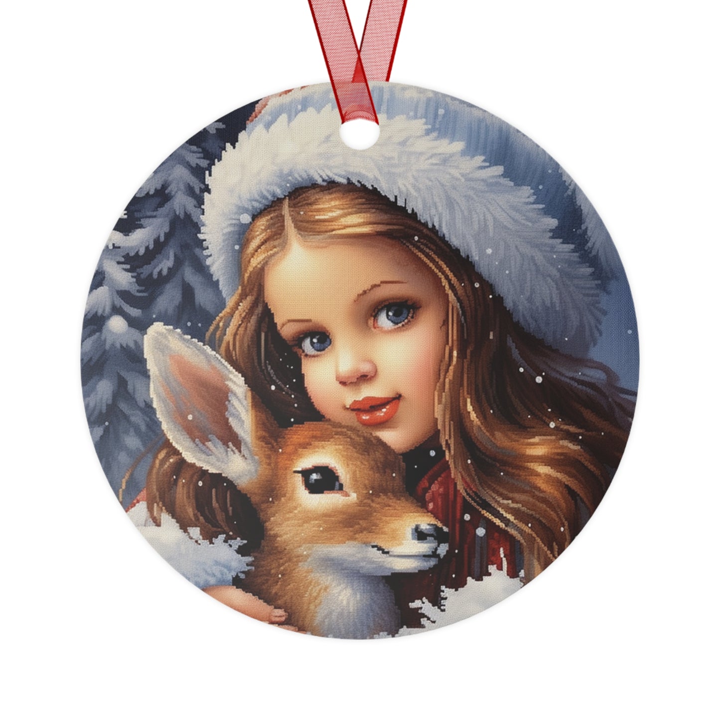 Girl with Deer Ornament