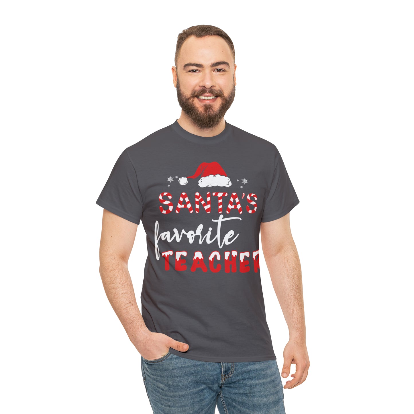 Santa's Favorite Teacher Christmas Short Sleeve Tee