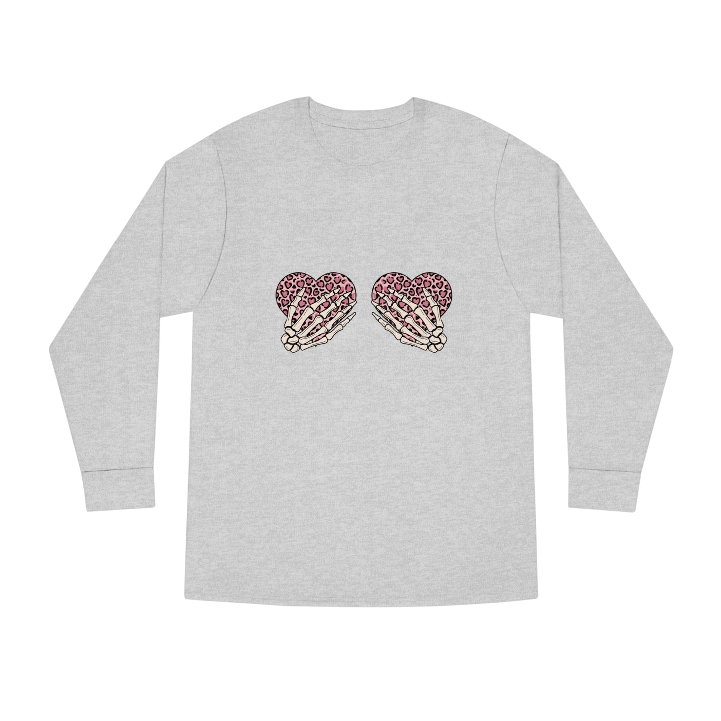 Skeleton Hand on Hearts Valentine Long Sleeve T-shirt