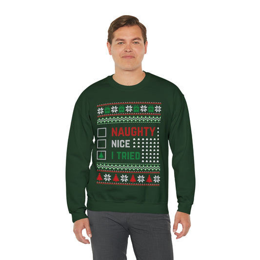 I Tried Christmas Ugly Sweater Sweatshirt