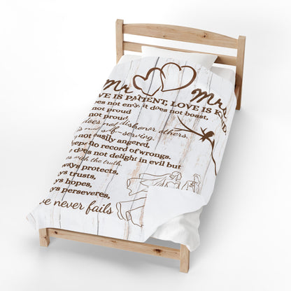 Mr & Mrs Wedding Couple Blanket