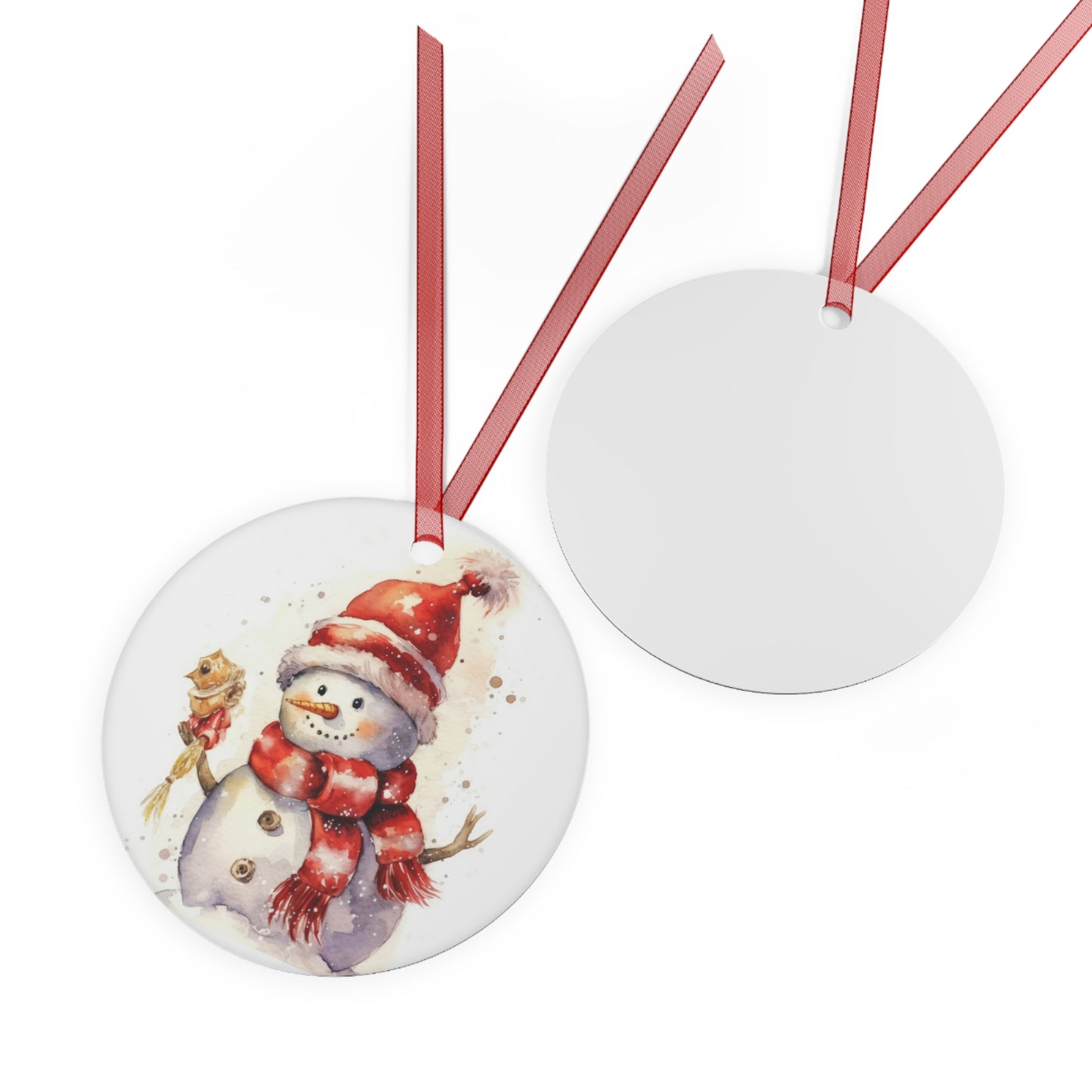 Snowman in Red Ornament