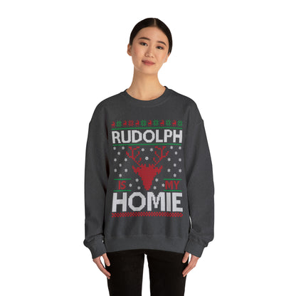 Rudolph is My Homie Christmas Ugly Sweater Sweatshirt