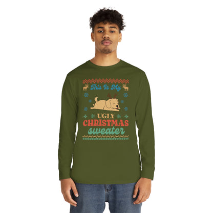 Golden Retriever This is My Ugly Christmas Sweater Long Sleeve Tee
