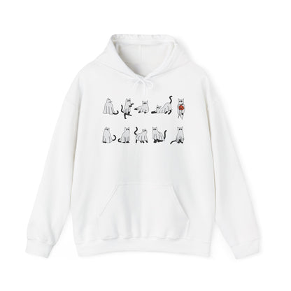 Ghost Cats Halloween Pullover Hoodie