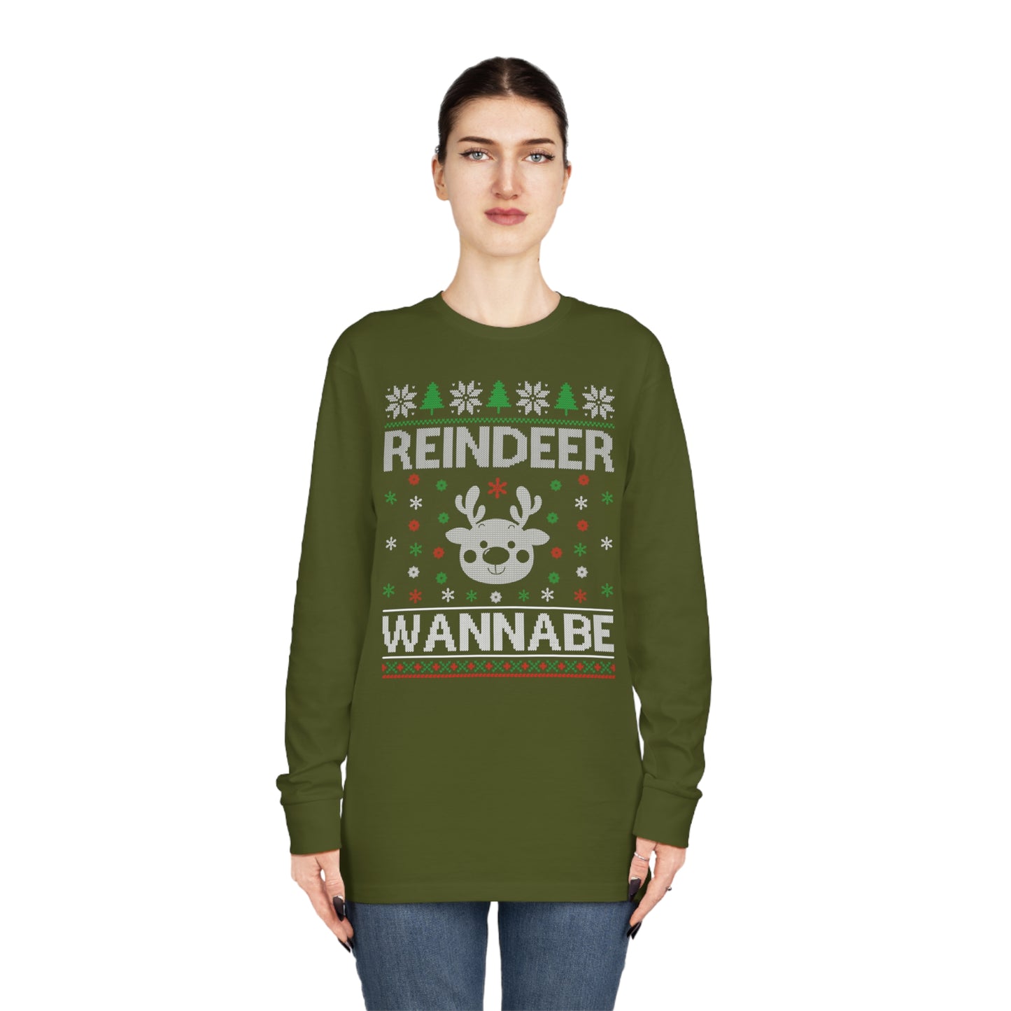 Reindeer Wannabe Christmas Ugly Sweater Long Sleeve T-shirt