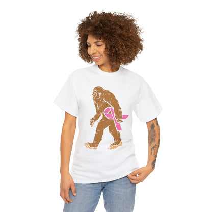 Squatch Bigfoot Breast Cancer Halloween Short Sleeve Tee