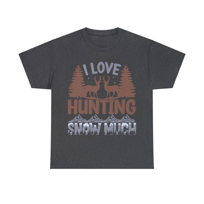 I Love Hunting Snow Much Christmas Ugly Sweater Short Sleeve Tee