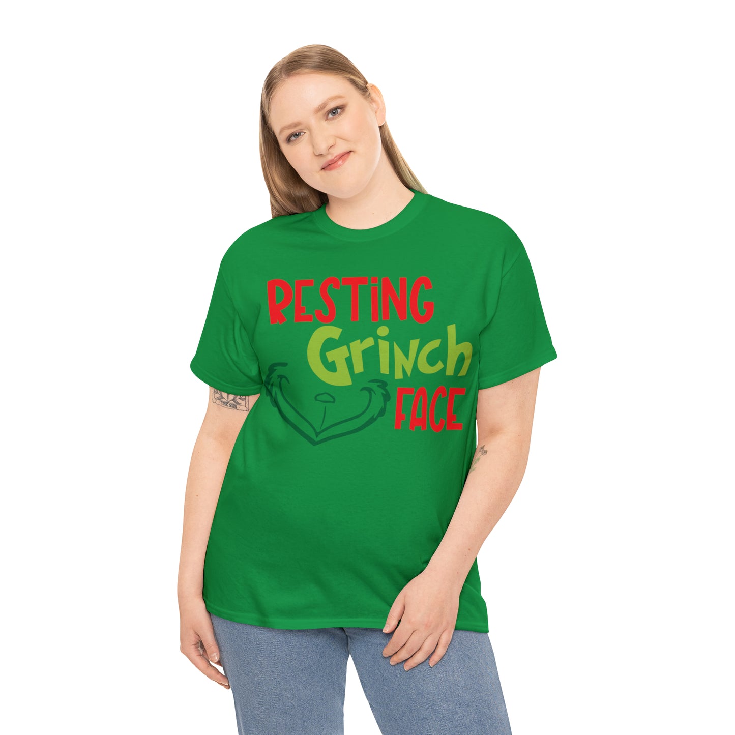 Resting Grinch Face Christmas Short Sleeve Tee