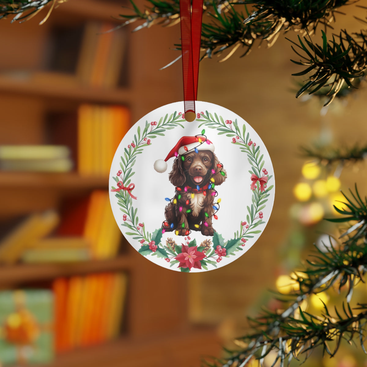 Boykin Spaniel Dog in Lights Ornament