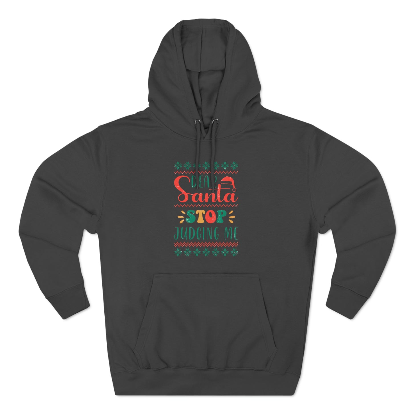 Santa Stop Judging Me Christmas Ugly Sweater Pullover Hoodie