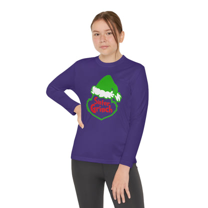 Sister Grinch Christmas Youth Long Sleeve Tee