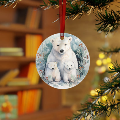 Polar Bear Mother with Cubs Ornament