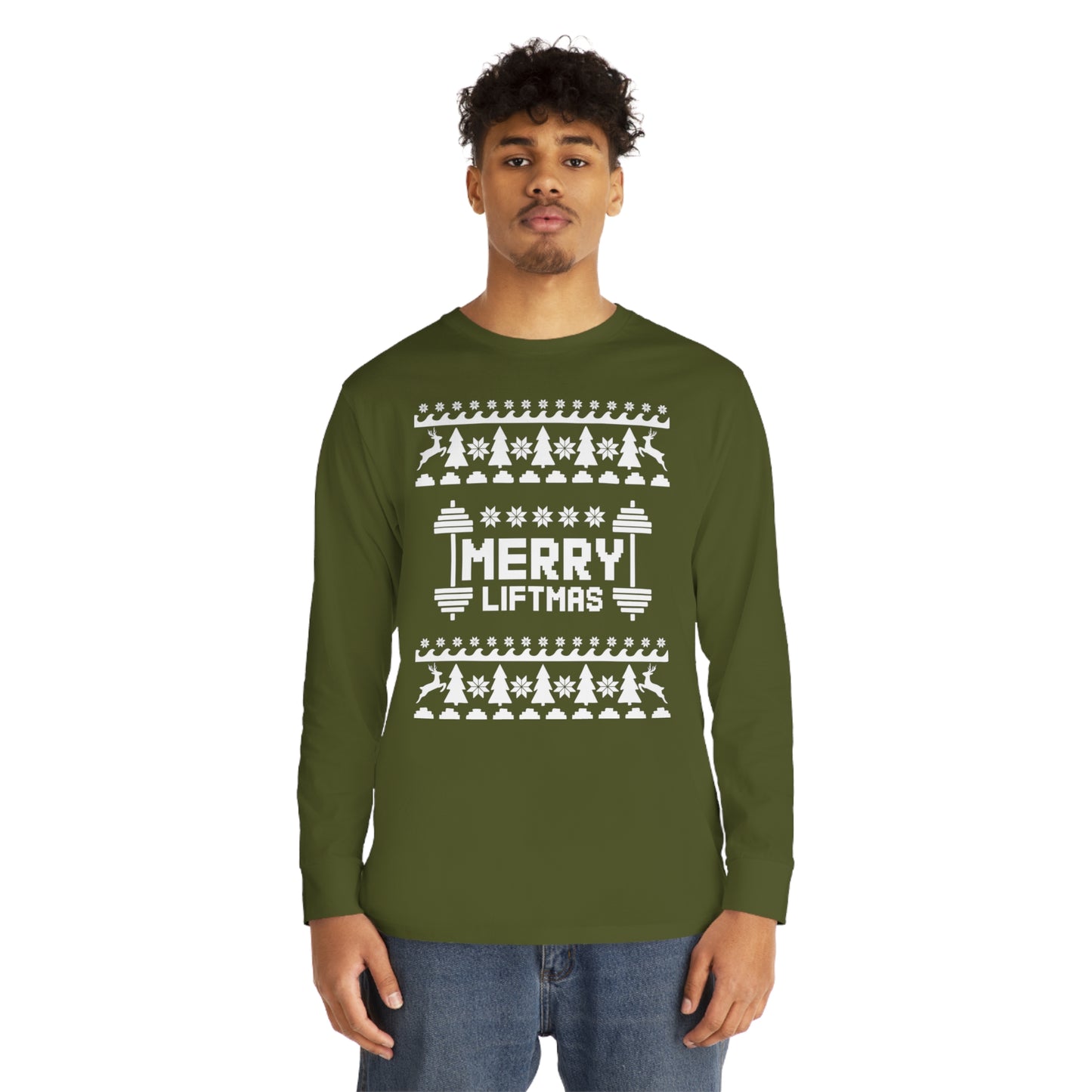 Merry Liftmas Christmas Ugly Sweater Long Sleeve Tee