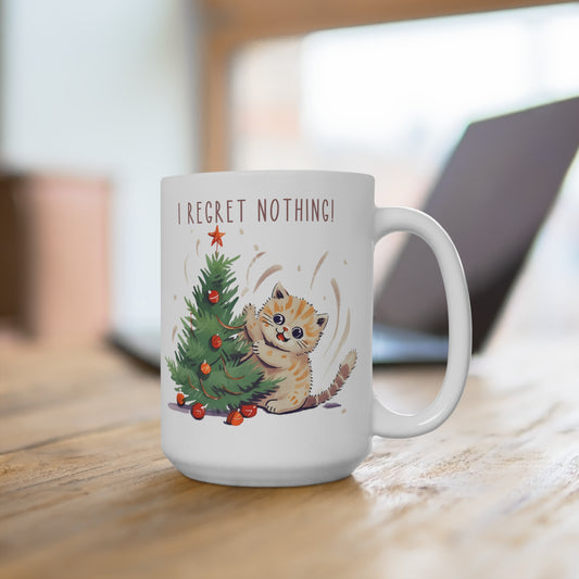 I Regret Nothing Cat Mug 15oz