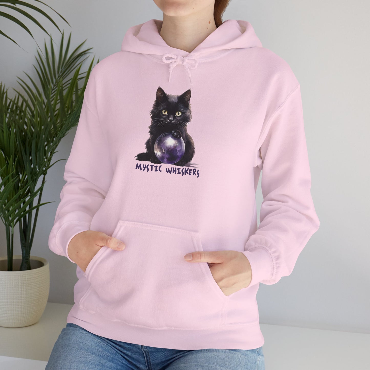 Mystic Whiskers Black Cat Halloween Long Sleeve Tee