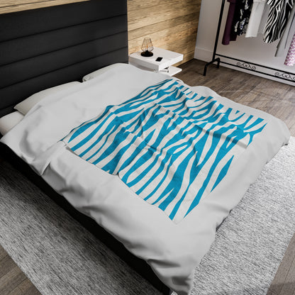 Blue Zebra Pattern Blanket