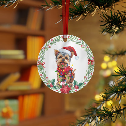 Yorkshire Terrier Dog in Lights Ornament