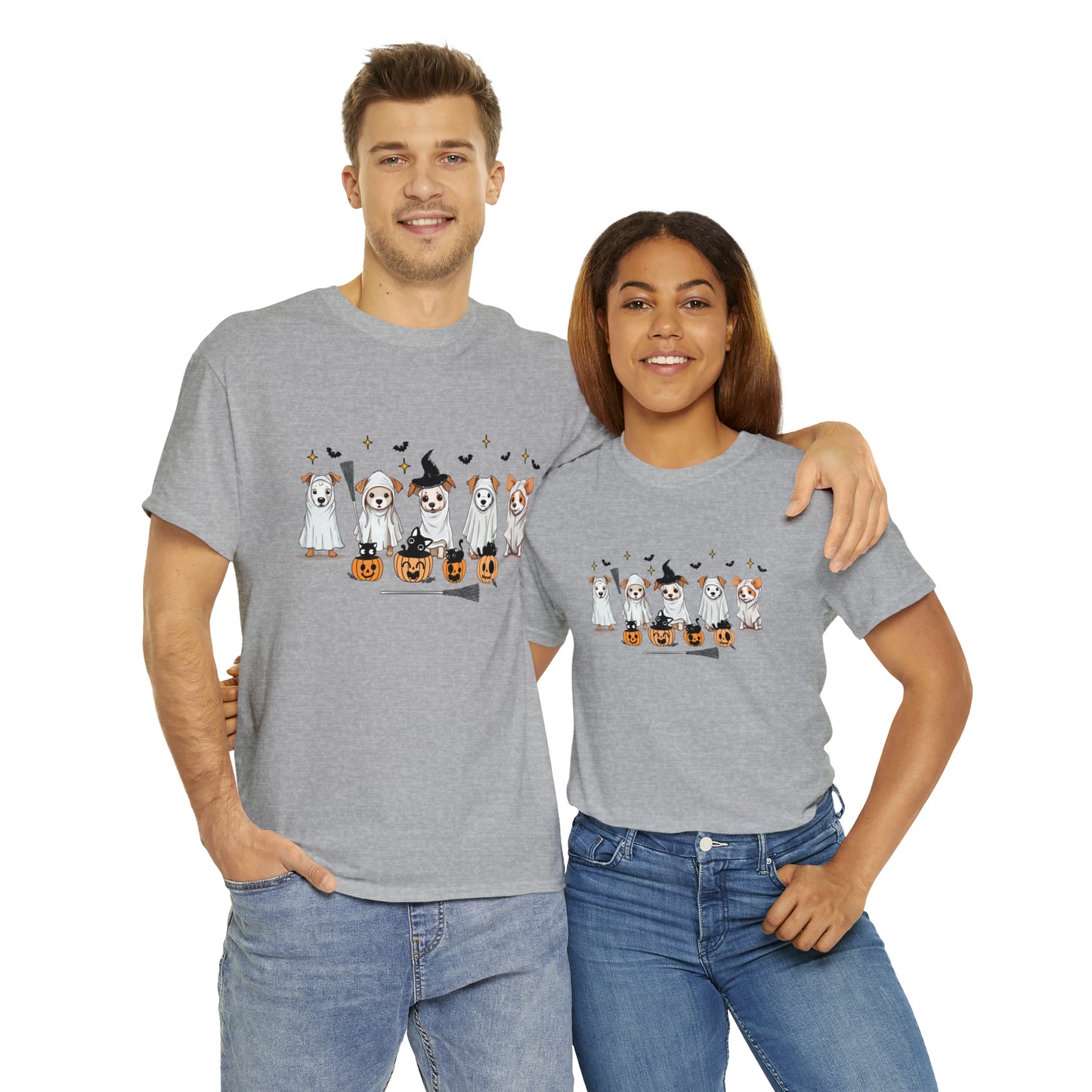 Puppy Ghosts Halloween Short Sleeve Tee