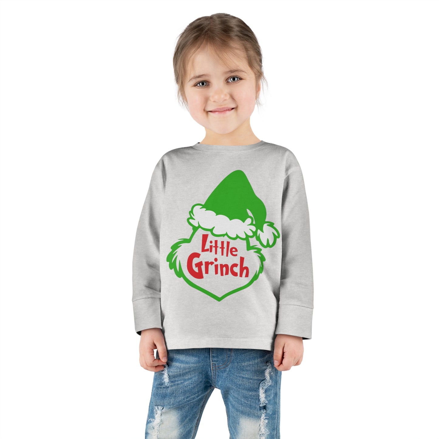 Little Grinch Christmas Toddler Long Sleeve Tee