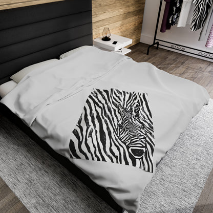 Zebra Print with Zebra Face Blanket