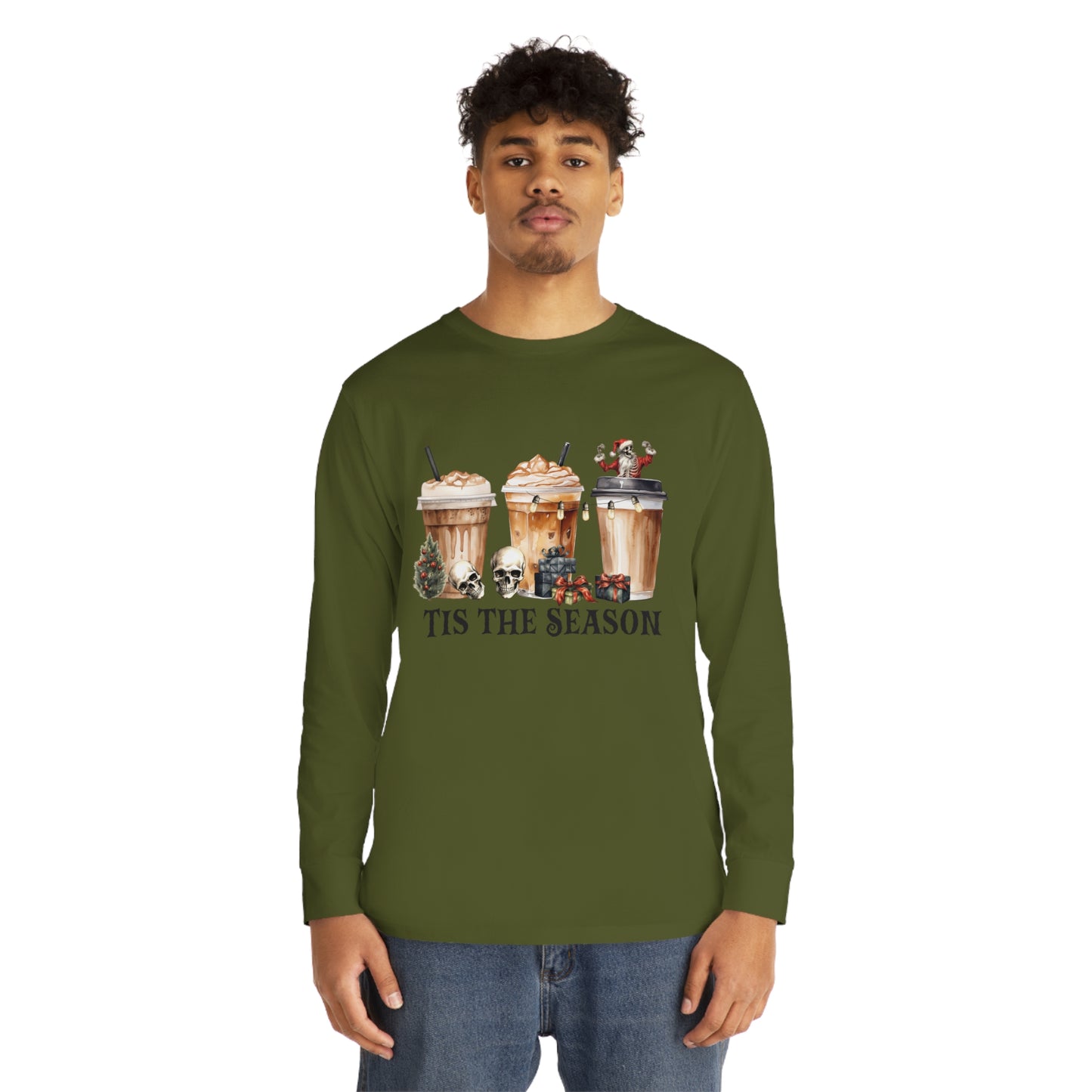 Skeleton Latte Christmas Long Sleeve Tee