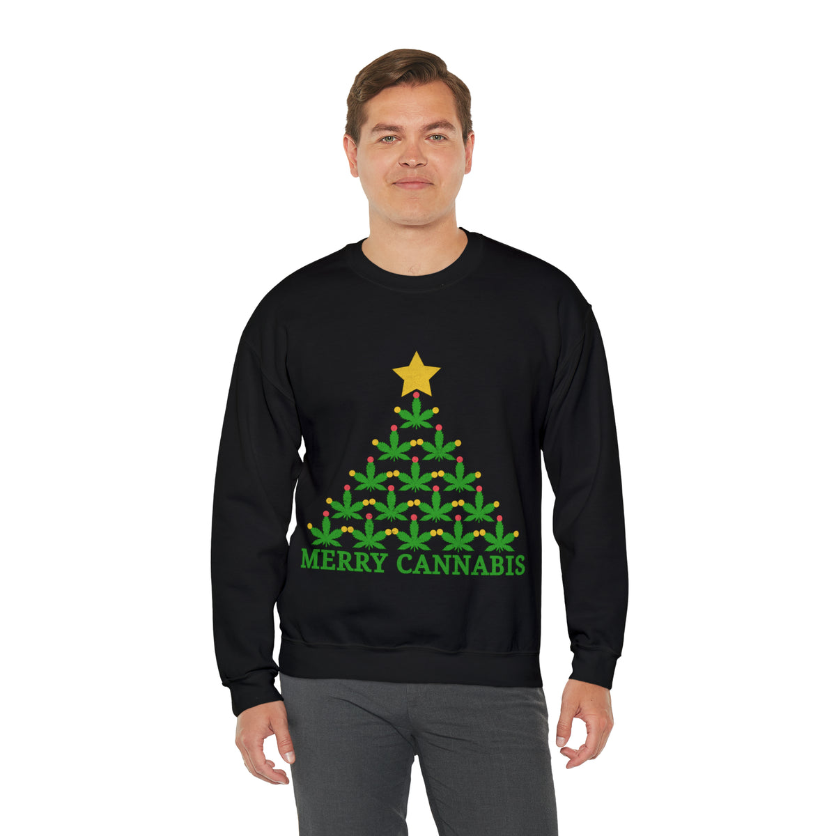 Merry Cannabis Christmas Ugly Sweater Sweatshirt