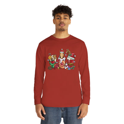 Horse Christmas Latte Long Sleeve Tee