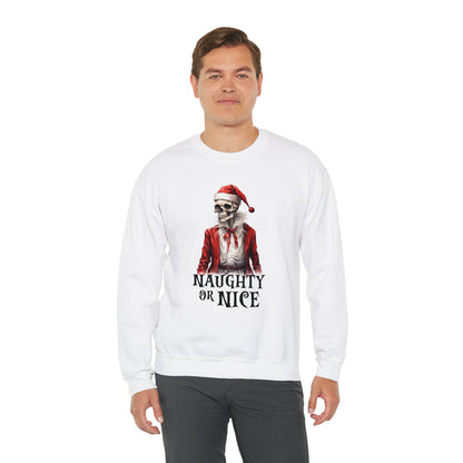 Naughty or Nice Skeleton Christmas Sweatshirt