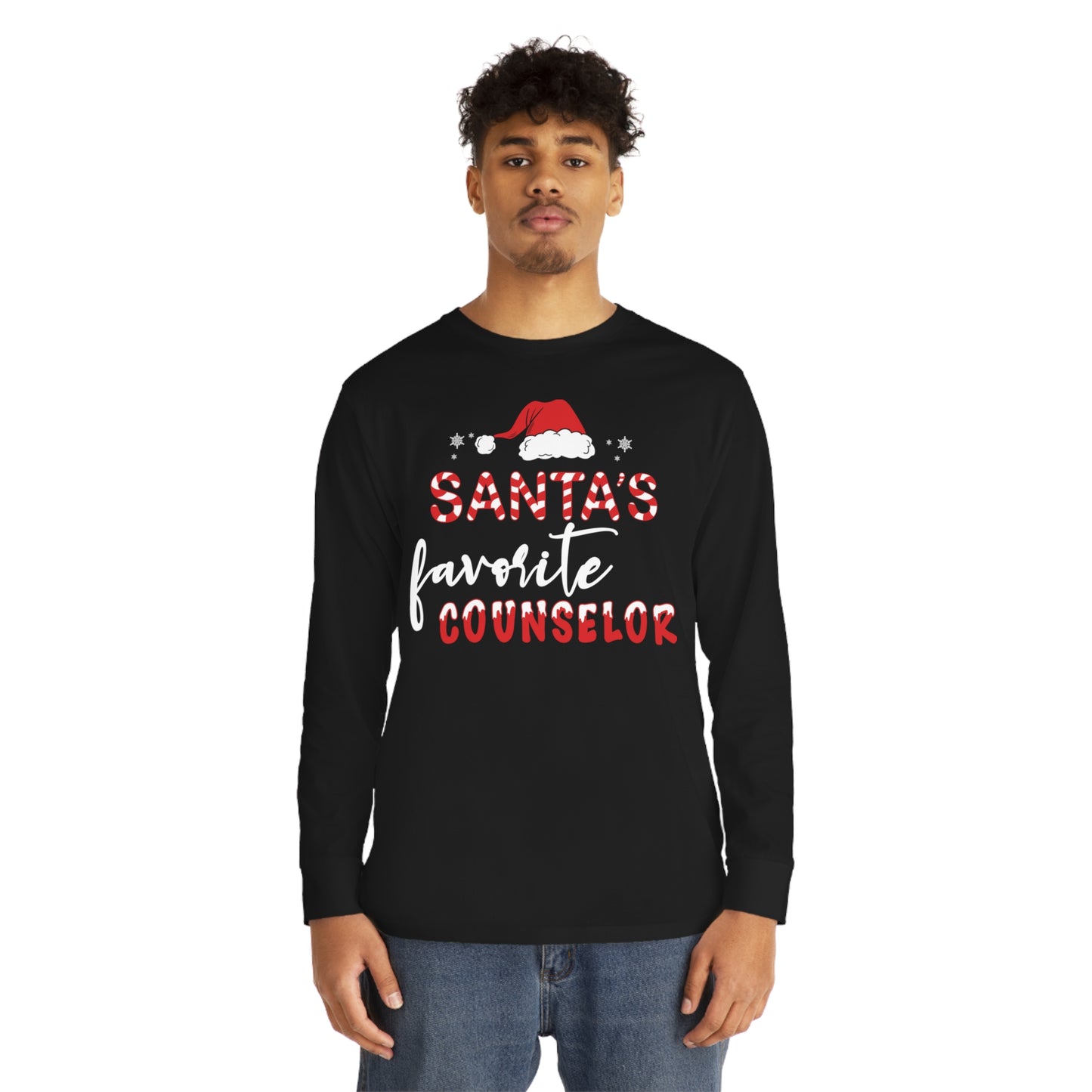 Santa's Favorite Counselor Christmas Long Sleeve Tee