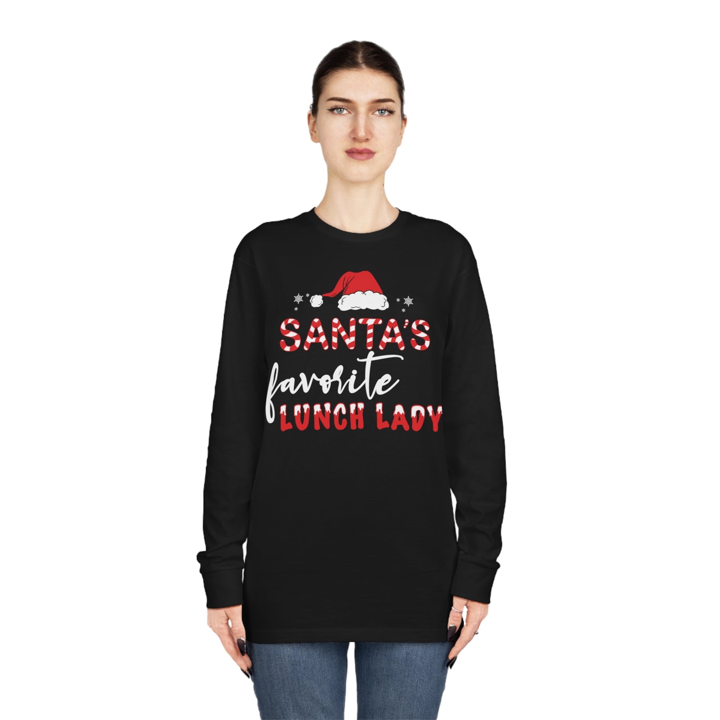 Santa's Favorite Lunch Lady Christmas Long Sleeve Tee