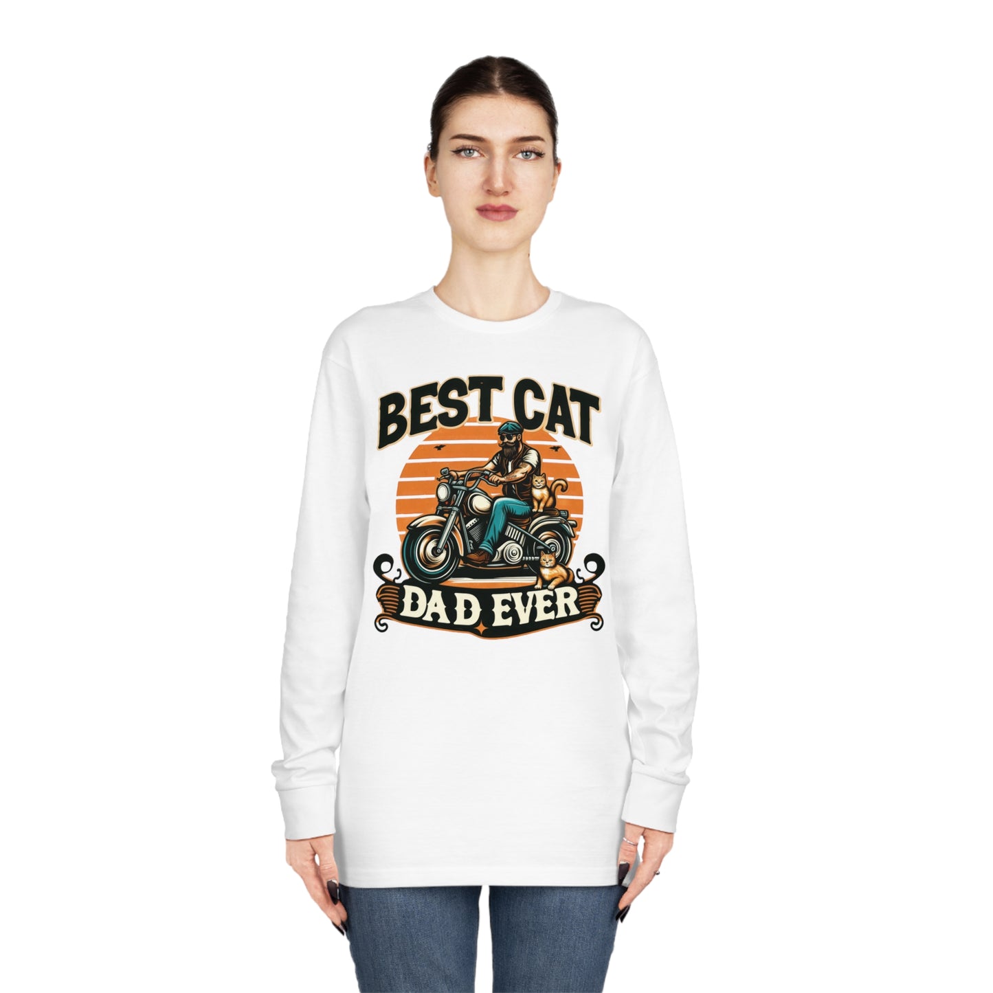 Best Motorcycle Cat Dad Ever Long Sleeve T-shirt