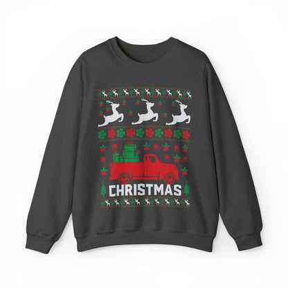 Red Merry Christmas Truck Ugly Sweater Sweatshirt