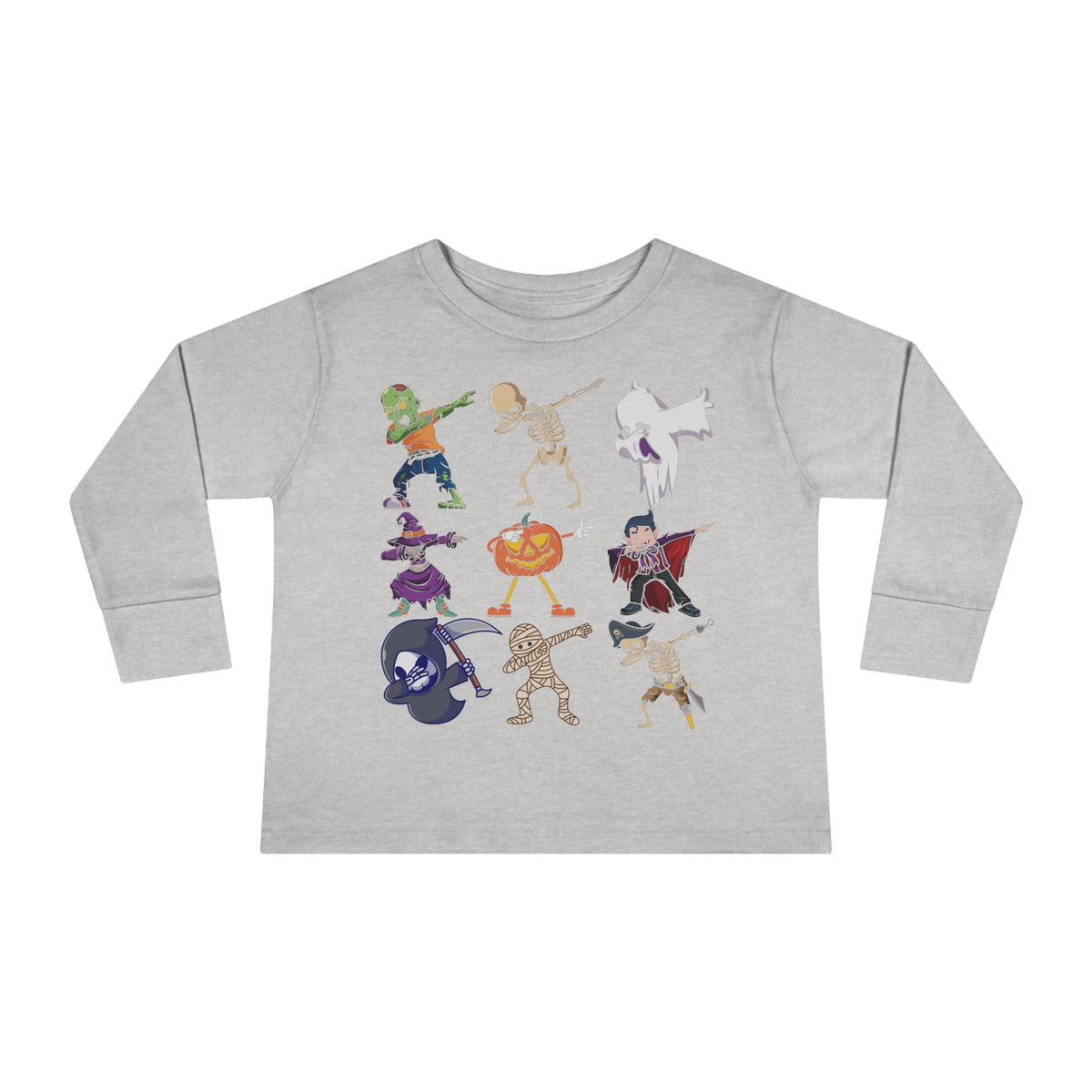 Dabbing Monsters Halloween Toddler Long Sleeve Tee