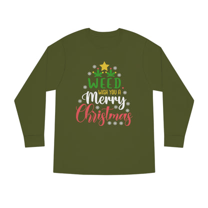 Weed Wish You A Merry Christmas Ugly Sweater Long Sleeve T-shirt