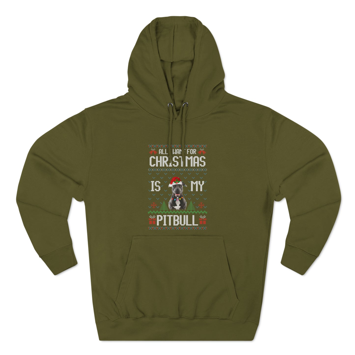 All I Want For Christmas is My Pitbull Dog Ugly Sweater Pullover Hoodie