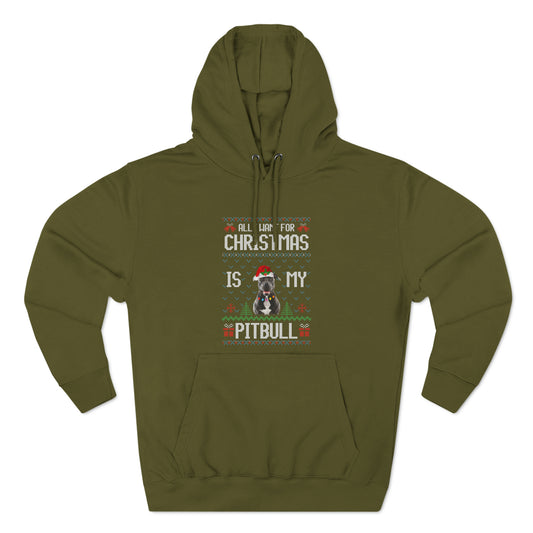 All I Want For Christmas is My Pitbull Dog Ugly Sweater Pullover Hoodie