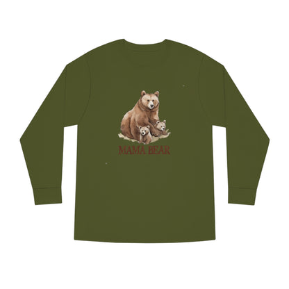 Mama Bear Grizzly Bear with Cubs Long Sleeve T-shirt