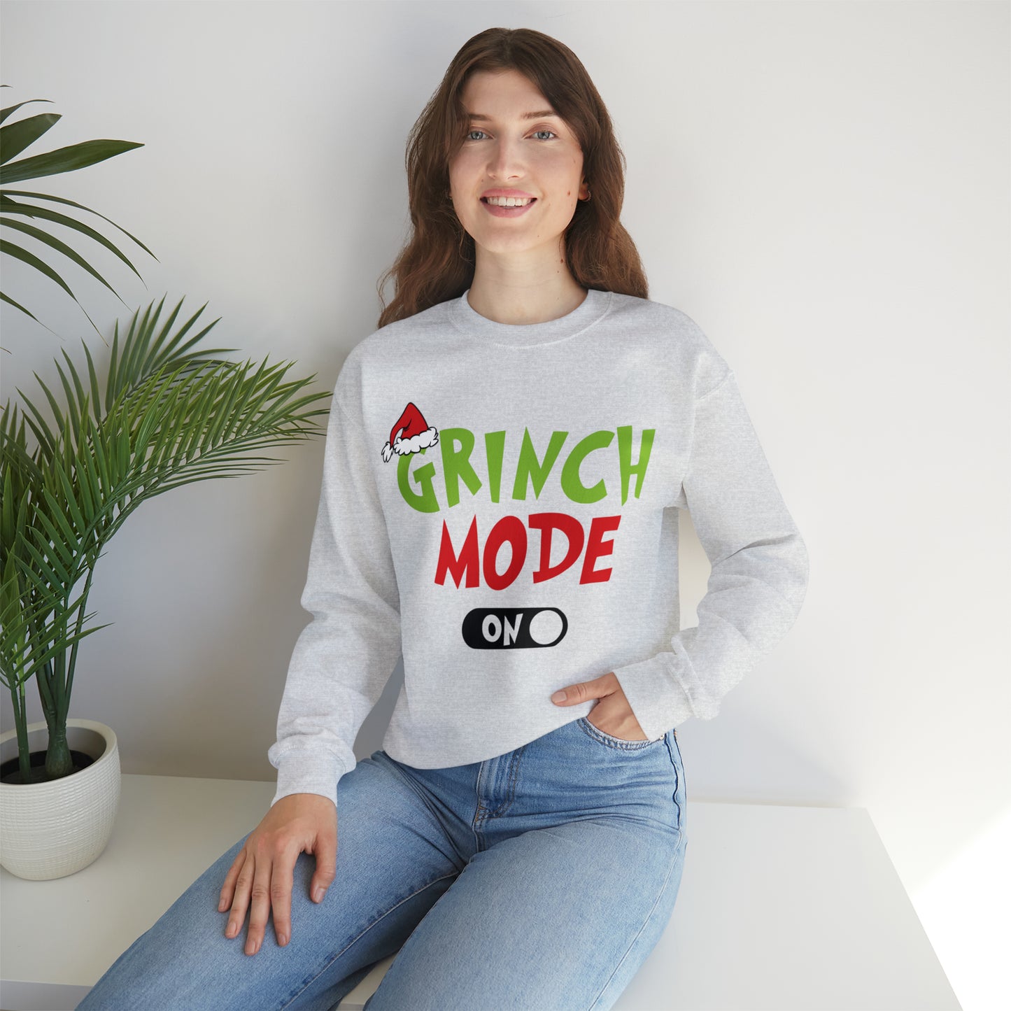 Grinch Mode On Christmas Sweatshirt