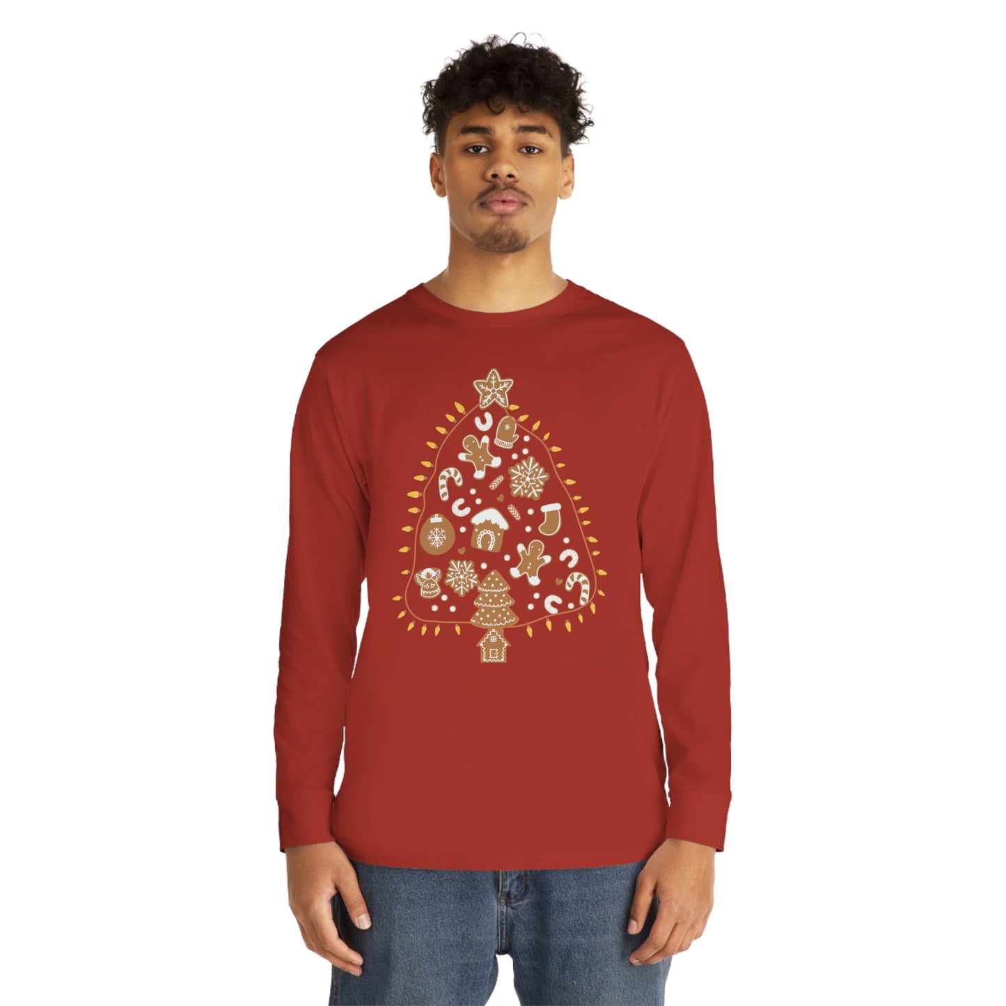 Gingerbread Cookie Christmas Tree Christmas Long Sleeve T-Shirt