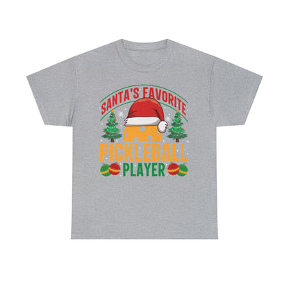 Santa's Favorite Pickleball Player Christmas Short Sleeve Tee